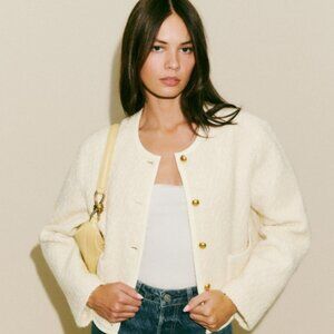Reformation Dale Cropped Jacket, Size Small